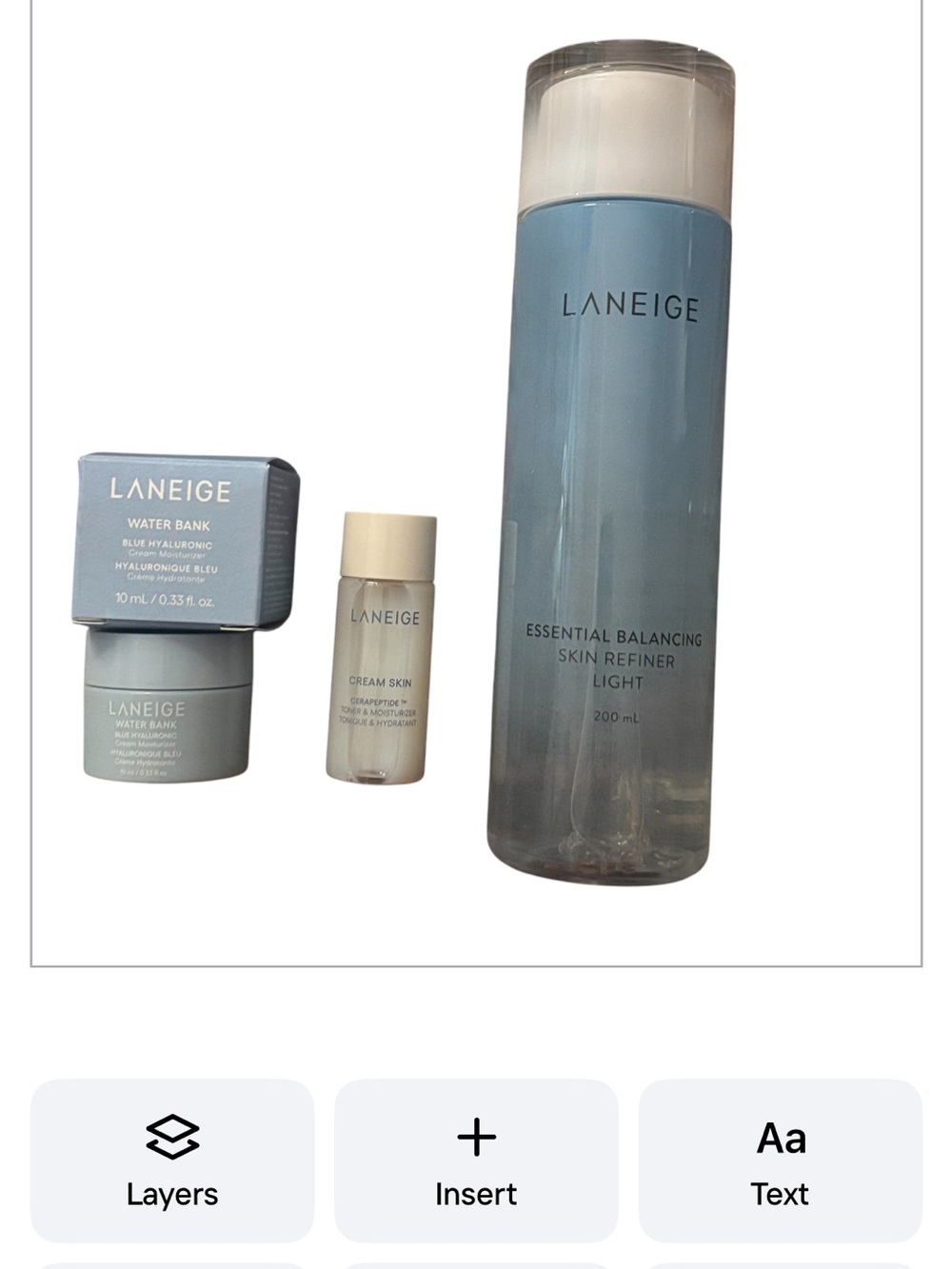 Laneige Skincare Bundle – Skin Refiner Light + Water Bank + Cream Skin ✨